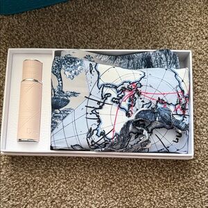 Dior Cream and Blue Map Design Decor Set